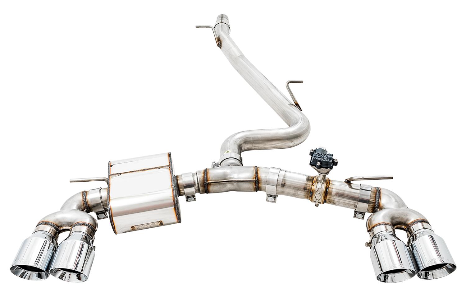 AWE SwitchPath™ Exhaust for MK7.5 Golf R - Chrome Silver Tips, 102mm - 3025-42066
