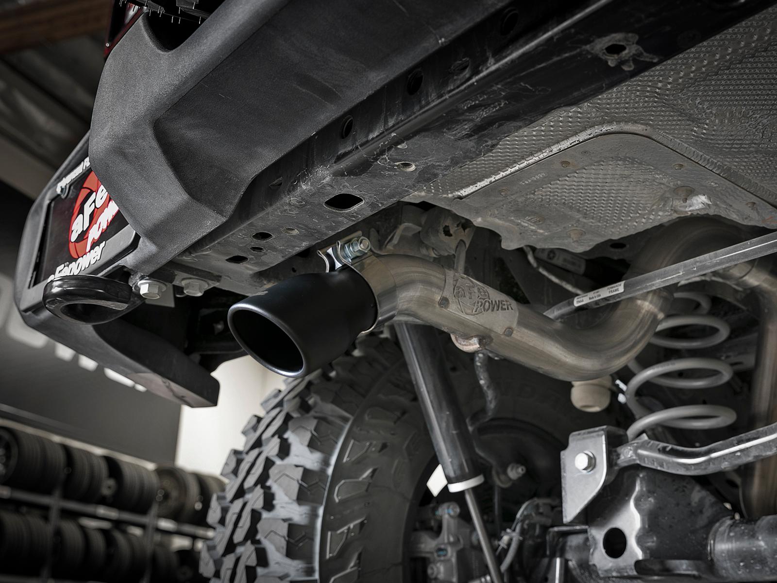 AFE MACH Force-Xp Axle-Back Hi-Tuck Exhaust w/ Black Tip (2018-2021 Wrangler, Wrangler) - 49-48075-B