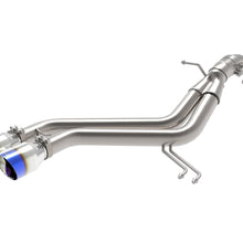 AFE Takeda 3 IN to 2-1/2 IN 304 Stainless Steel Axle-Back Exhaust w/ Blue Flame Tip (2013-2017 Veloster) - 49-37019-L