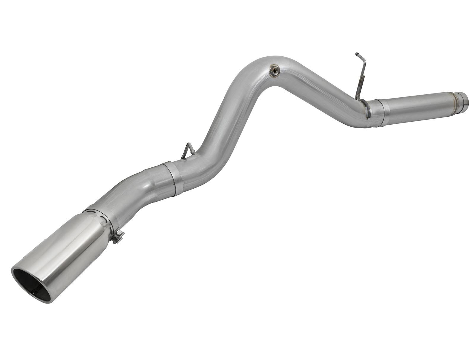 AFE Large Bore-HD 5 IN 409 Stainless Steel DPF-Back Exhaust System w/Polished Tip (2016-2016 Silverado 2500 HD, Silverado 3500 HD, Sierra 2500 HD, Sierra 3500 HD) - 49-44081-P