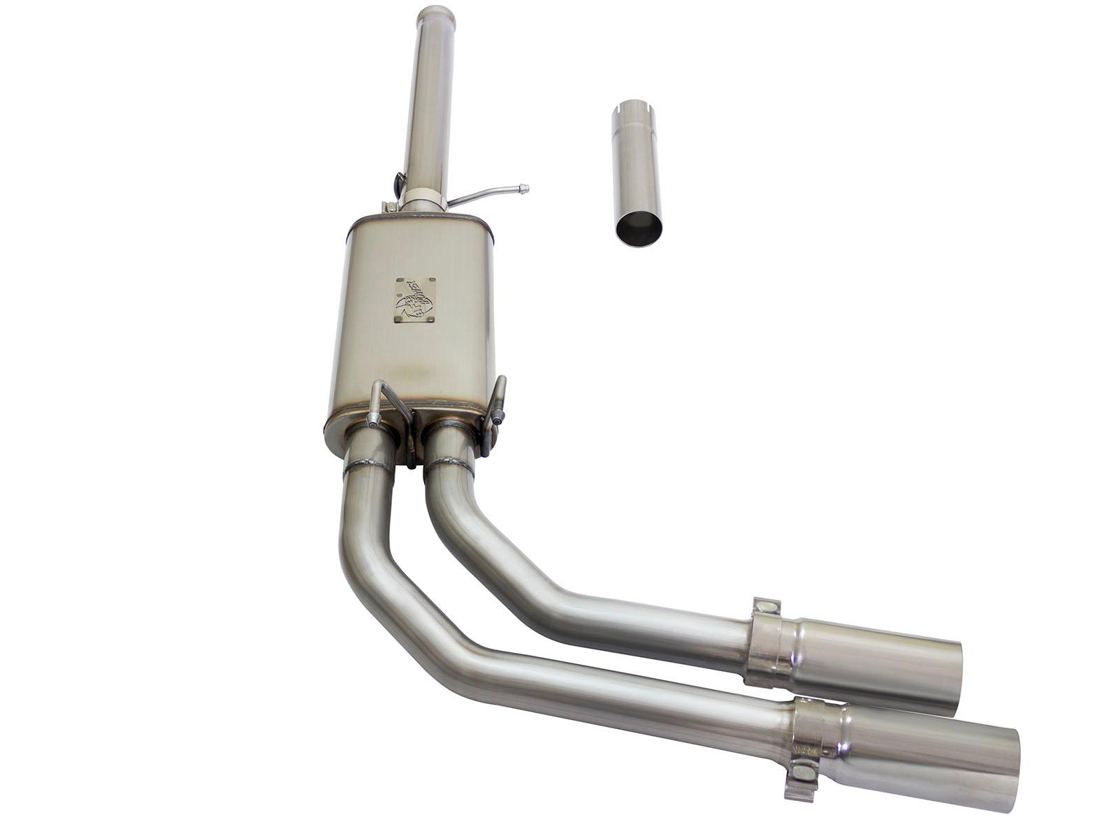 AFE Rebel Series 3 IN to 2-1/2 IN 409 Stainless Steel Cat-Back Exhaust w/ Polish Tip - 49-44062-P