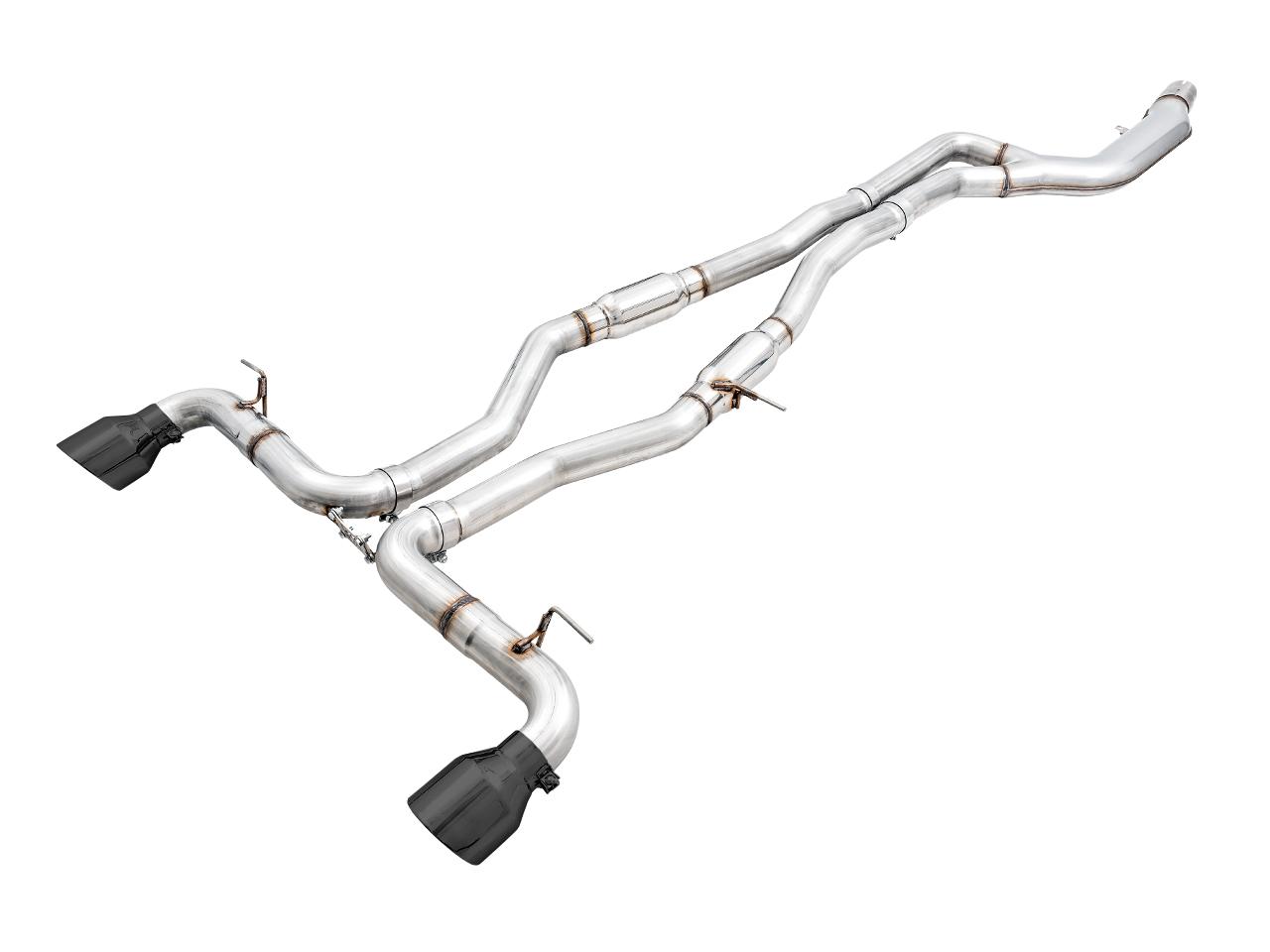 AWE Resonated Track Edition for A90 Supra - 5" Diamond Black Tips - 3015-33130