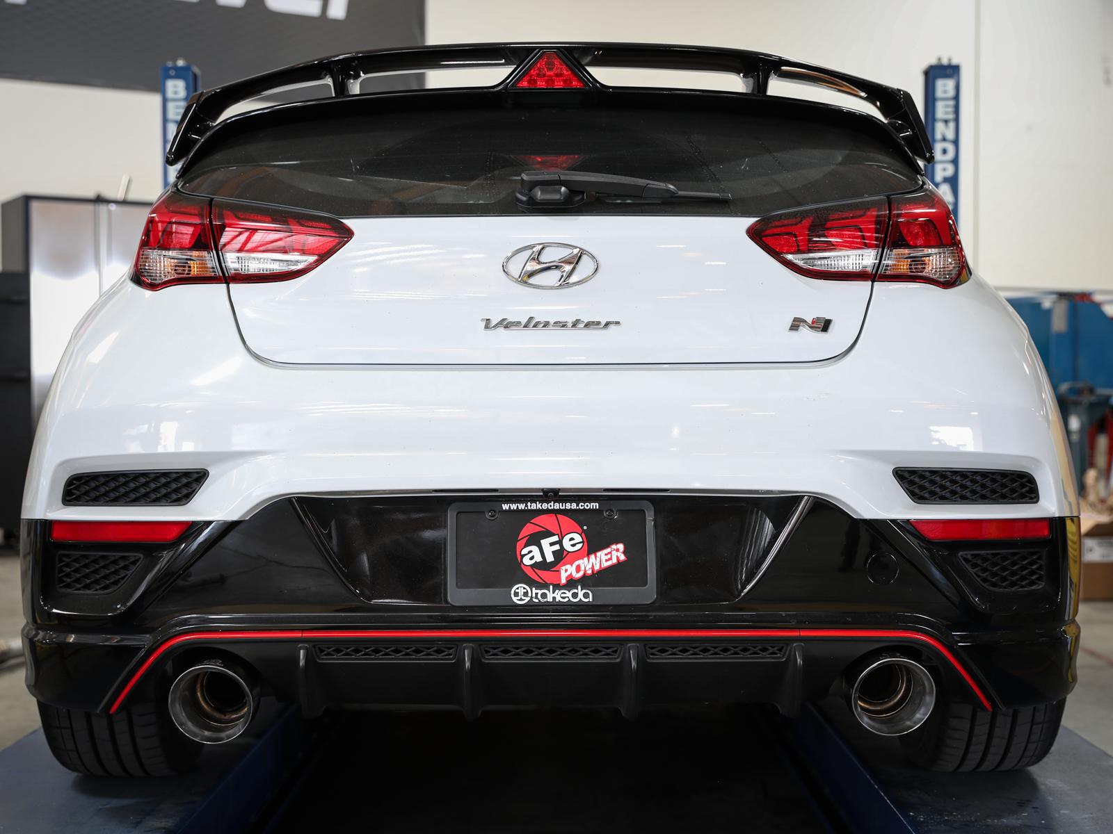 AFE Takeda-ST 3 IN 304 Stainless Steel Cat-Back Exhaust System w/ Polished Tips (Hyundai Veloster N 19-20 L4-2.0L (t)) - 49-37010-P