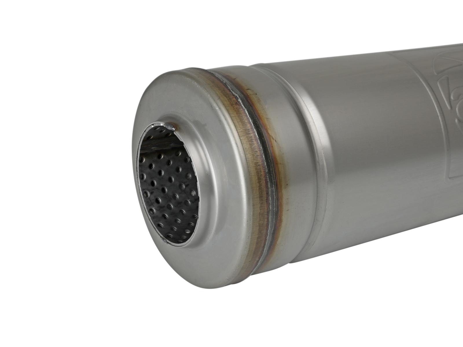 AFE MACH Force-Xp 304 Stainless Steel Muffler (2-1/2 IN ID Center/Center x 5 IN Dia. x 18 IN L - Round Body) - 49M30048