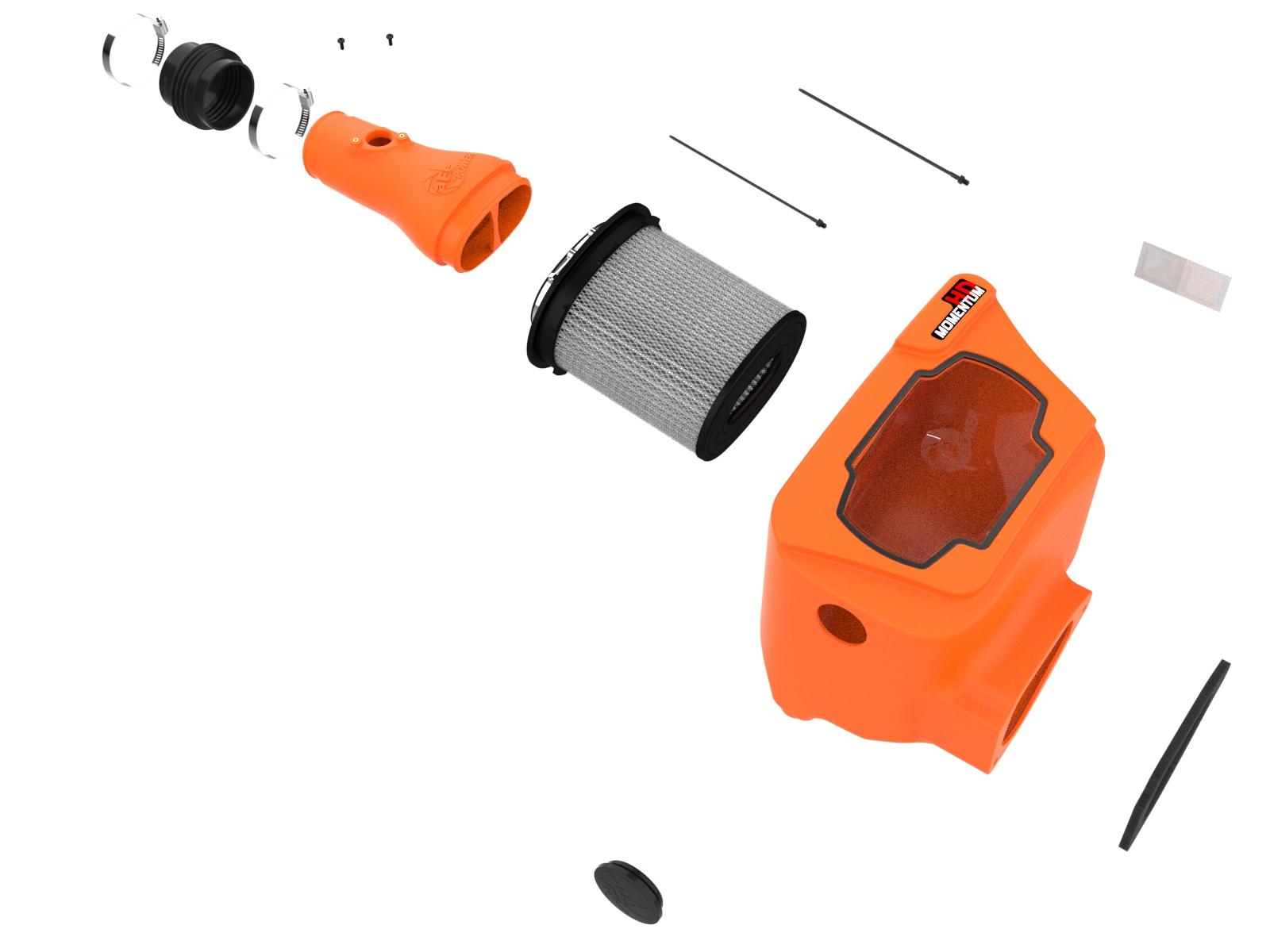 AFE Momentum HD Cold Air Intake System Orange w/ Pro DRY S Filter - 50-70098DN