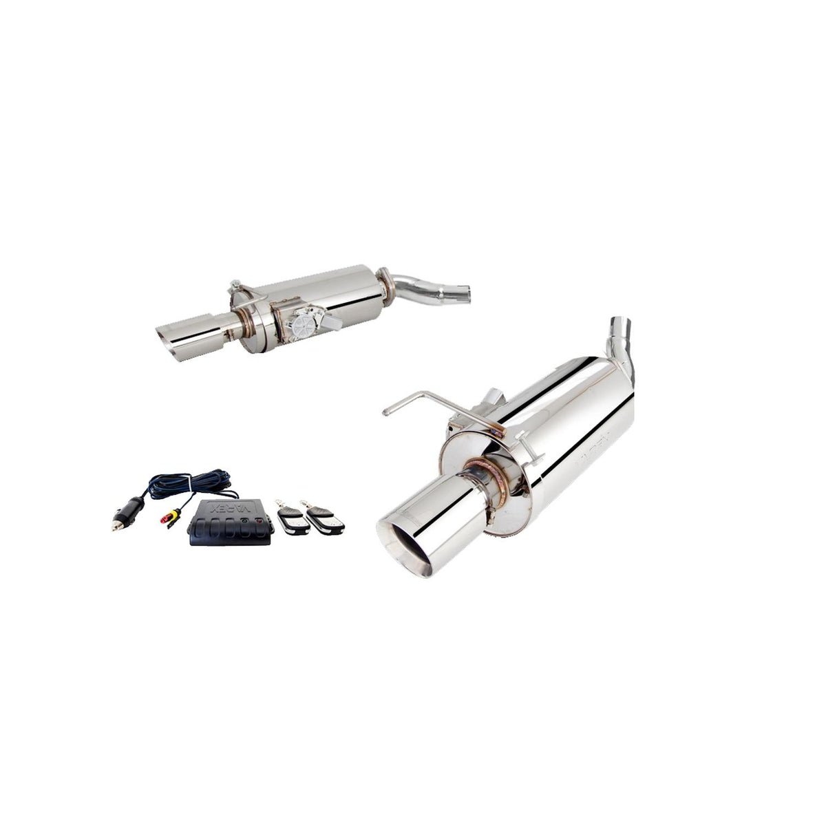 XForce Twin 3" Stainless Steel Axle-Back Exhaust System with Round Rear Varex Mufflers (2015-2017 Mustang GT / 2024 S650 Mustang GT Non Active) - ES-FM15-VMK-ABS
