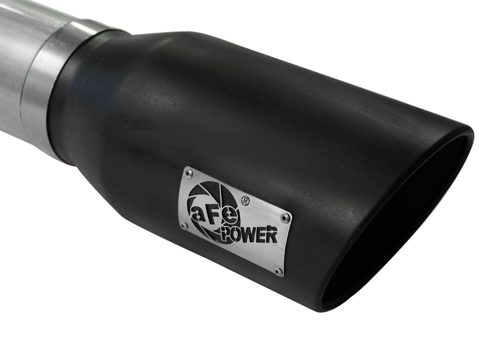 AFE Large Bore-HD 5 IN 409 Stainless Steel DPF-Back Exhaust System w/Black Tip - 49-43064-B
