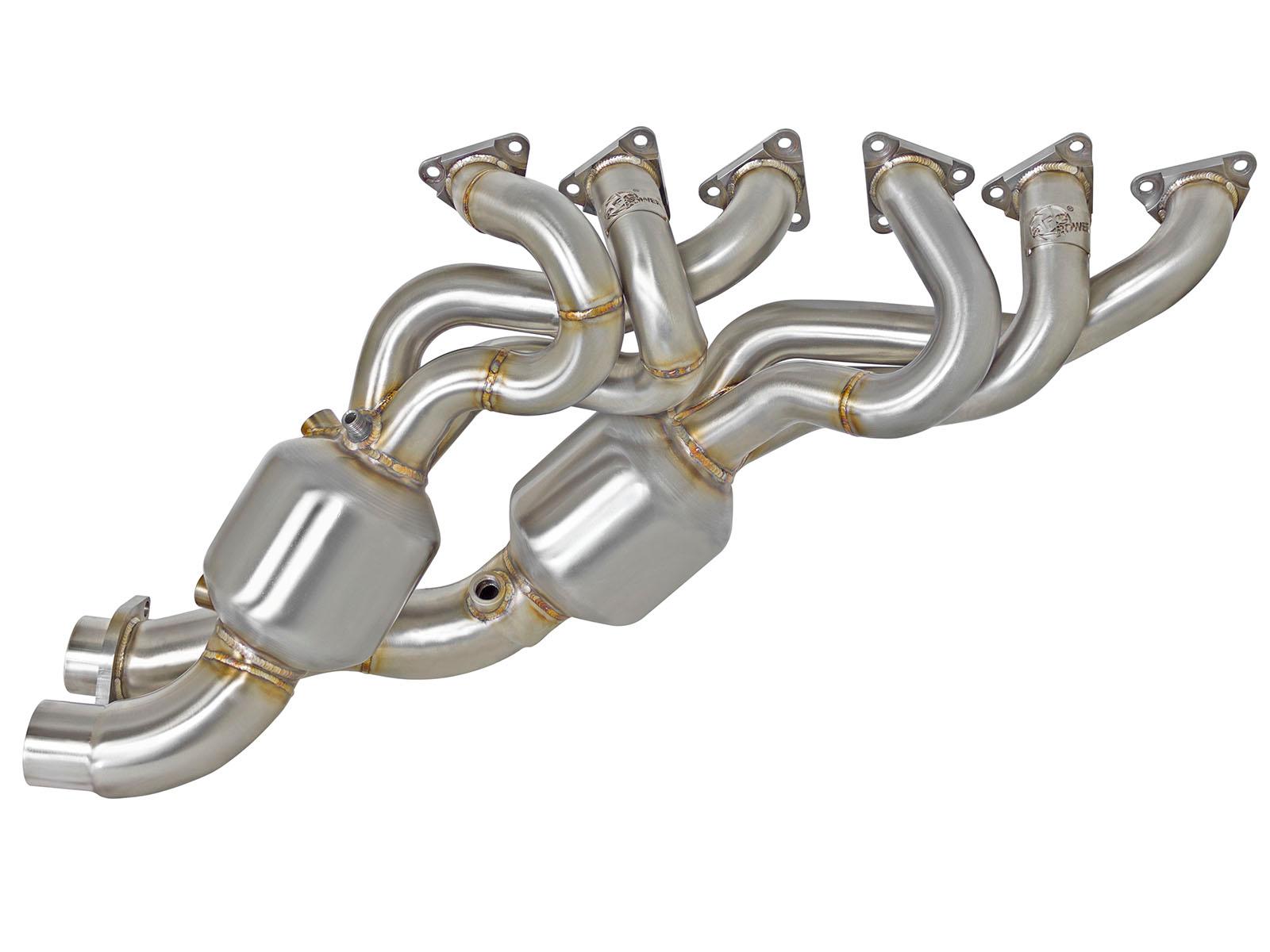 AFE Twisted Steel Long Tube Header 304 Stainless Steel w/ Cat (BMW M3 (E46) 01-06 L6-3.2L S54) - 48-36314-HC
