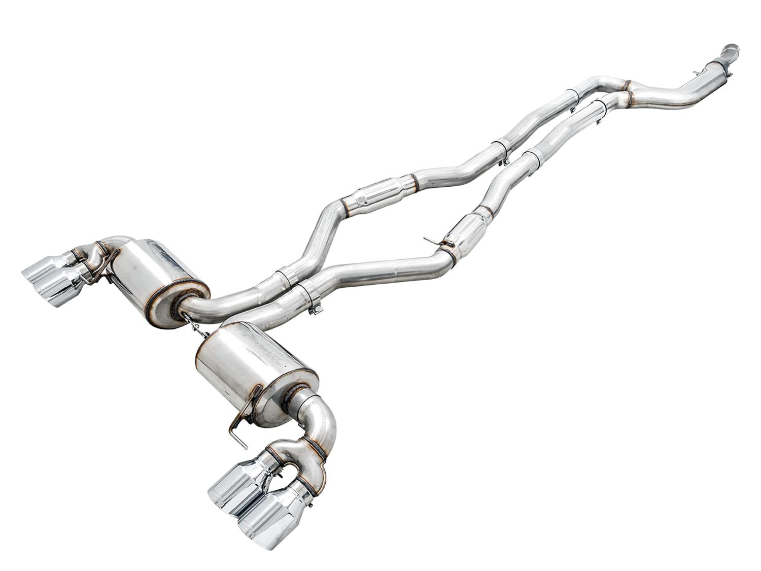 AWE Resonated Touring Edition Exhaust for G20 M340i - Chrome Silver Tips (2019+ 3 Series) - 3015-42150