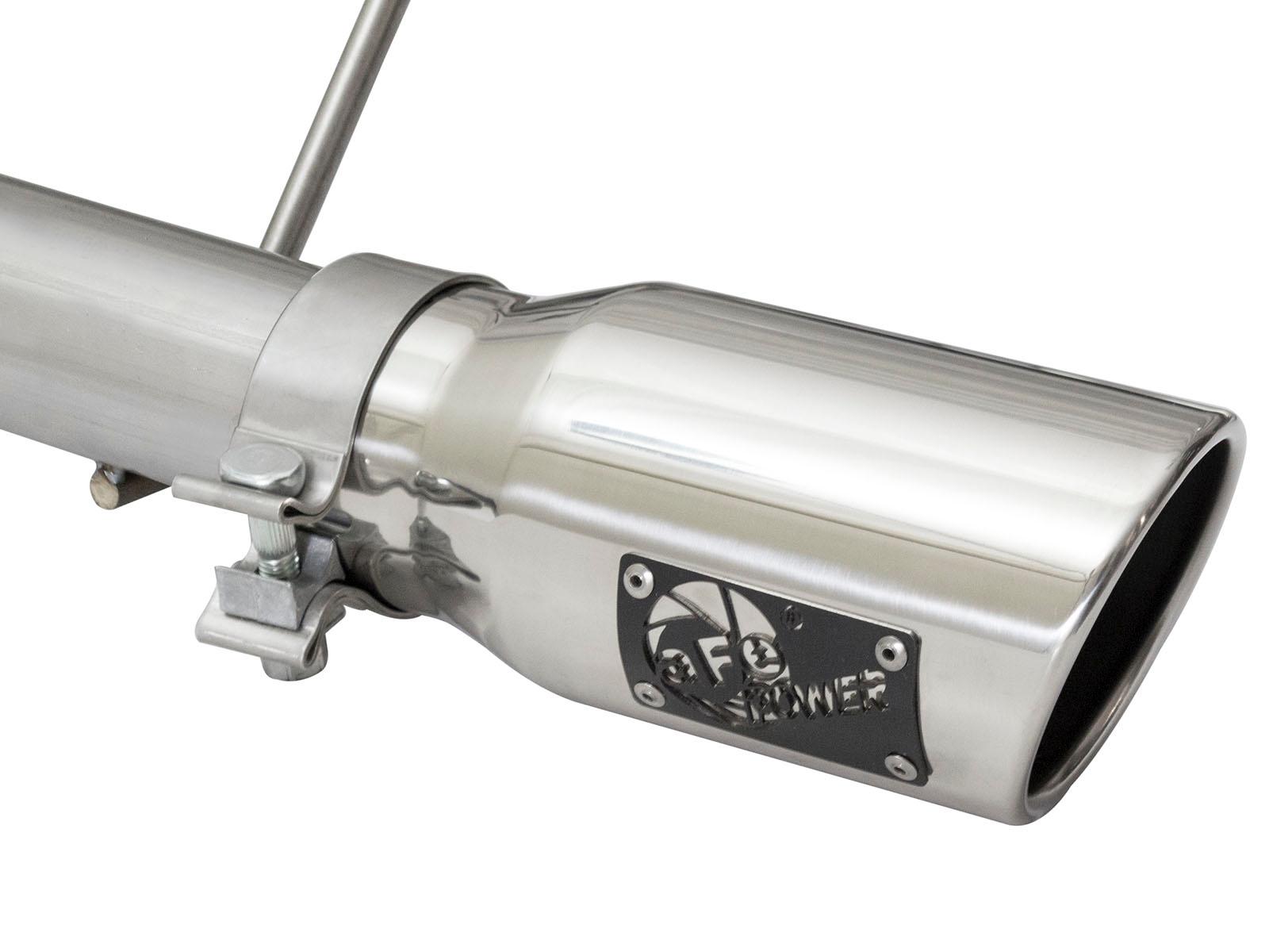 AFE Rebel Series 2-1/2in 409 Stainless Steel Cat-Back Exhaust System w/Polished Tip - 49-48056-P