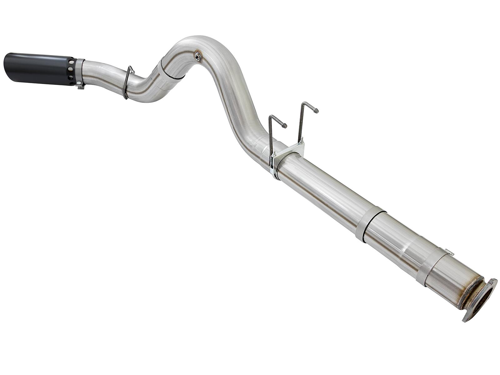 AFE ATLAS 5 IN Aluminized Steel DPF-Back Exhaust System w/Black Tip (2017-2021 F-250 Super Duty, F-350 Super Duty) - 49-03090-B