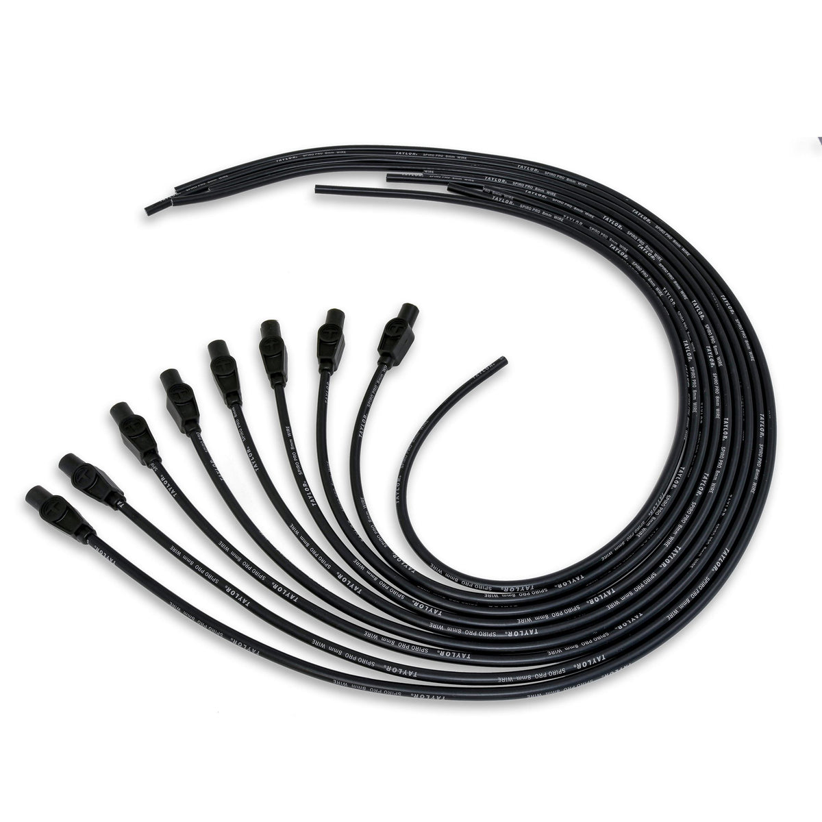 TAYLOR CABLE 8mm Spiro-Pro univ 8 cyl 180 black Spark Plug Wires - 73055