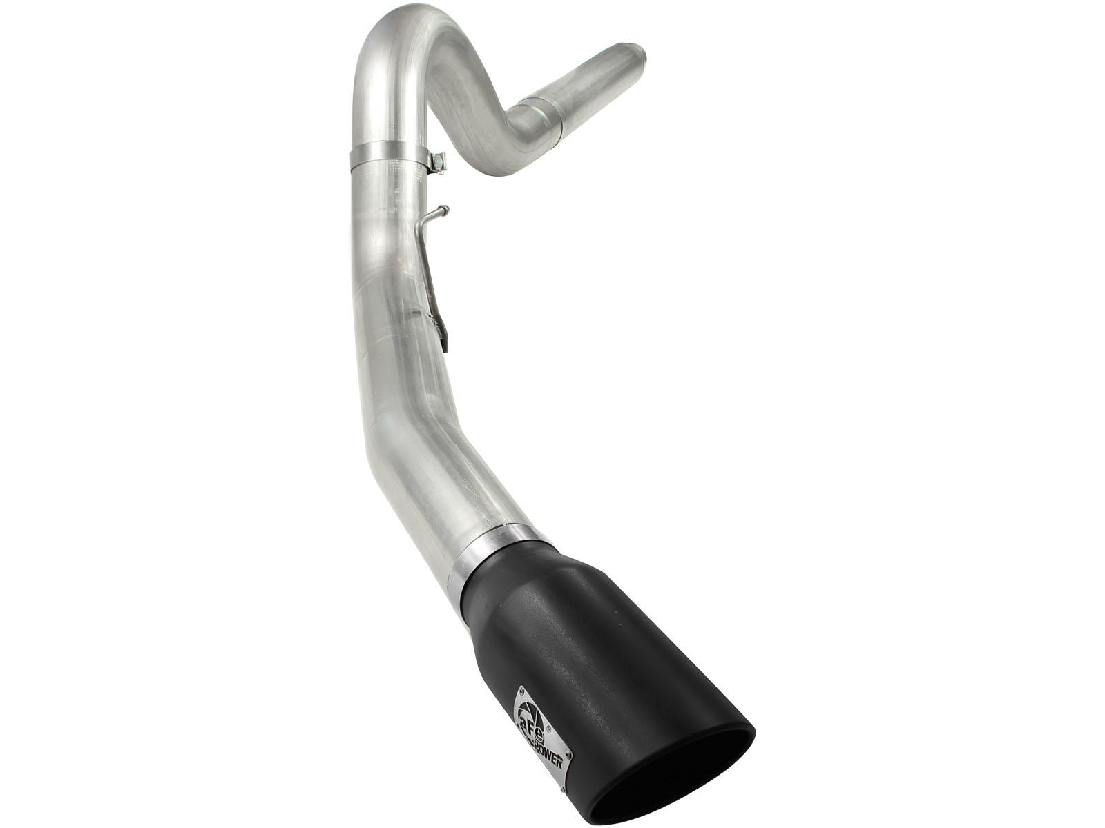 AFE Large Bore-HD 5 IN 409 Stainless Steel DPF-Back Exhaust System w/Black Tip - 49-43054-B