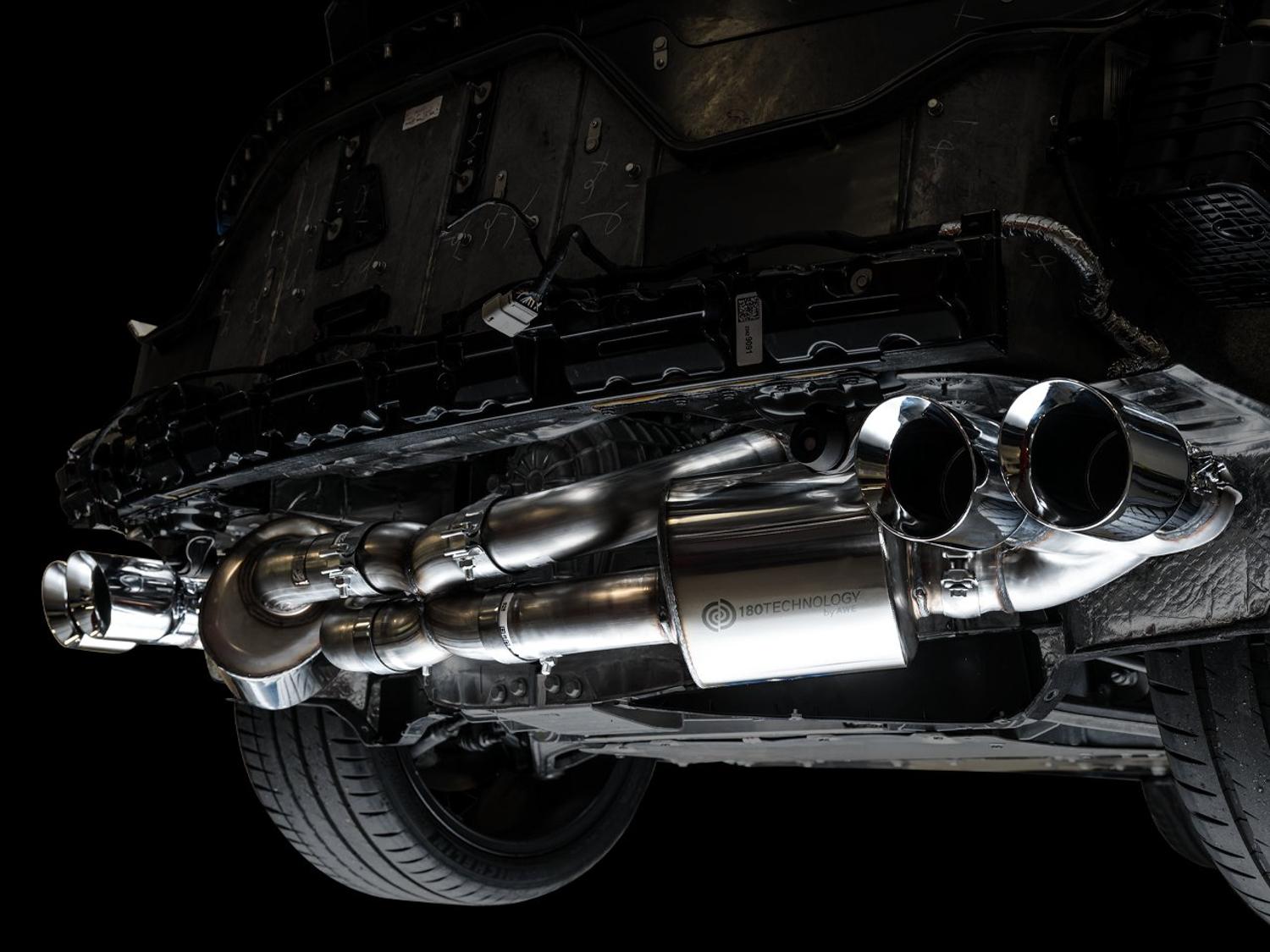 AWE Touring Edition Exhaust - Quad Chrome Silver Tips (2020-2024 Corvette C8) - 3015-42151