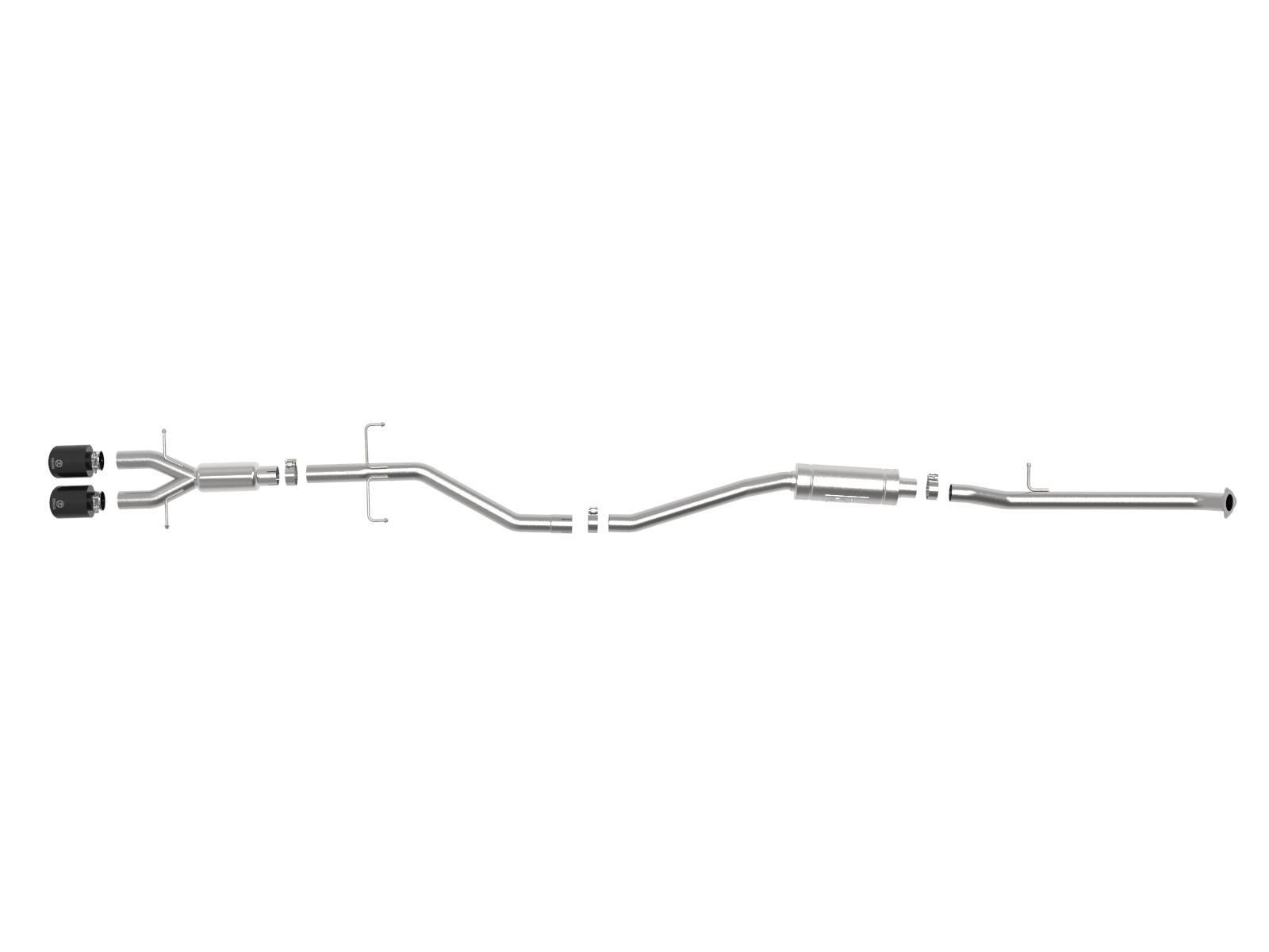 AFE Takeda 2-1/2 IN 304 Stainless Steel Cat-Back Exhaust System w/ Black Tip (Honda Civic Si Sedan 17-20 L4-1.5L (t)) - 49-36619-B