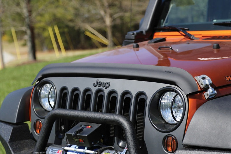 Rugged Ridge Hood Bug Deflector Matte Black; 07-18 Jeep Wrangler Jk/Jku - 11348.02