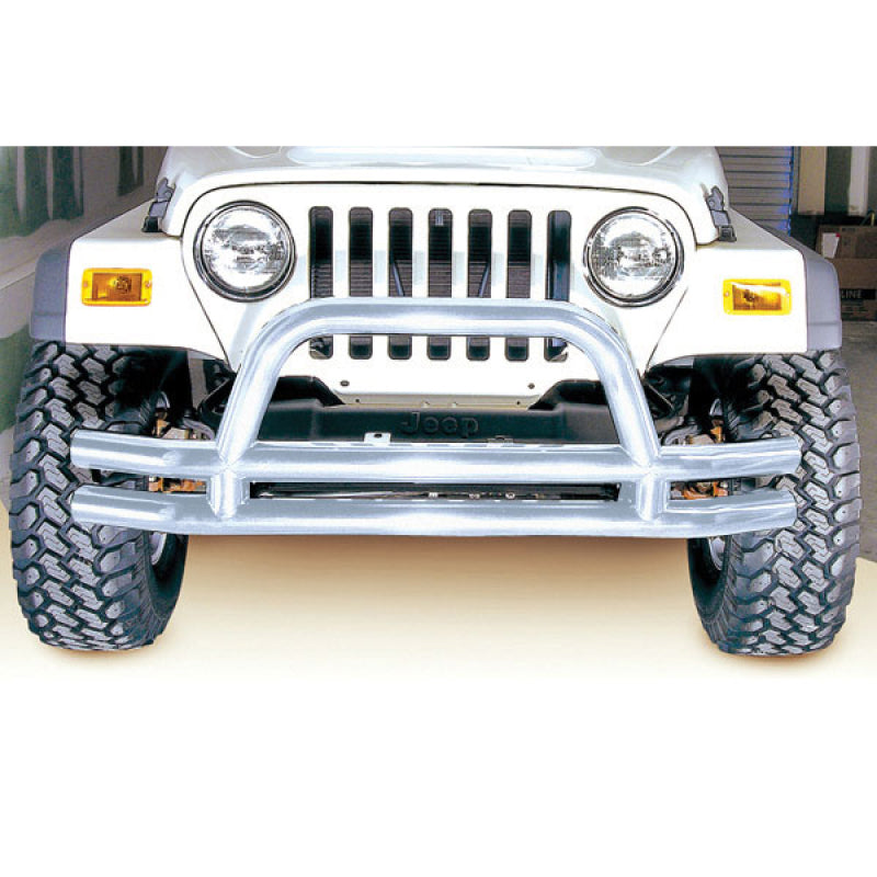 Rugged Ridge Double Tube Bumper Front 3 Inch Stainless Steel; 76-06 Cj/Yj/Tj - 11563.01