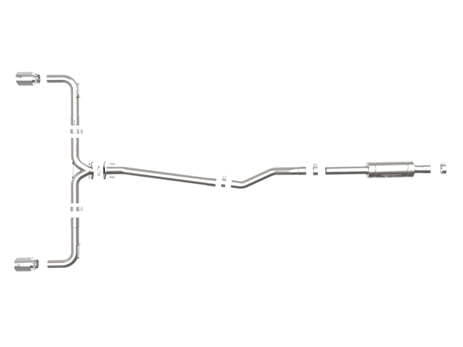 AFE Takeda 2-1/2 IN 304 Stainless Steel Cat-Back Exhaust System w/ Polished Tips (Mazda 3 14-18 L4-2.0/2.5L) - 49-37015-P
