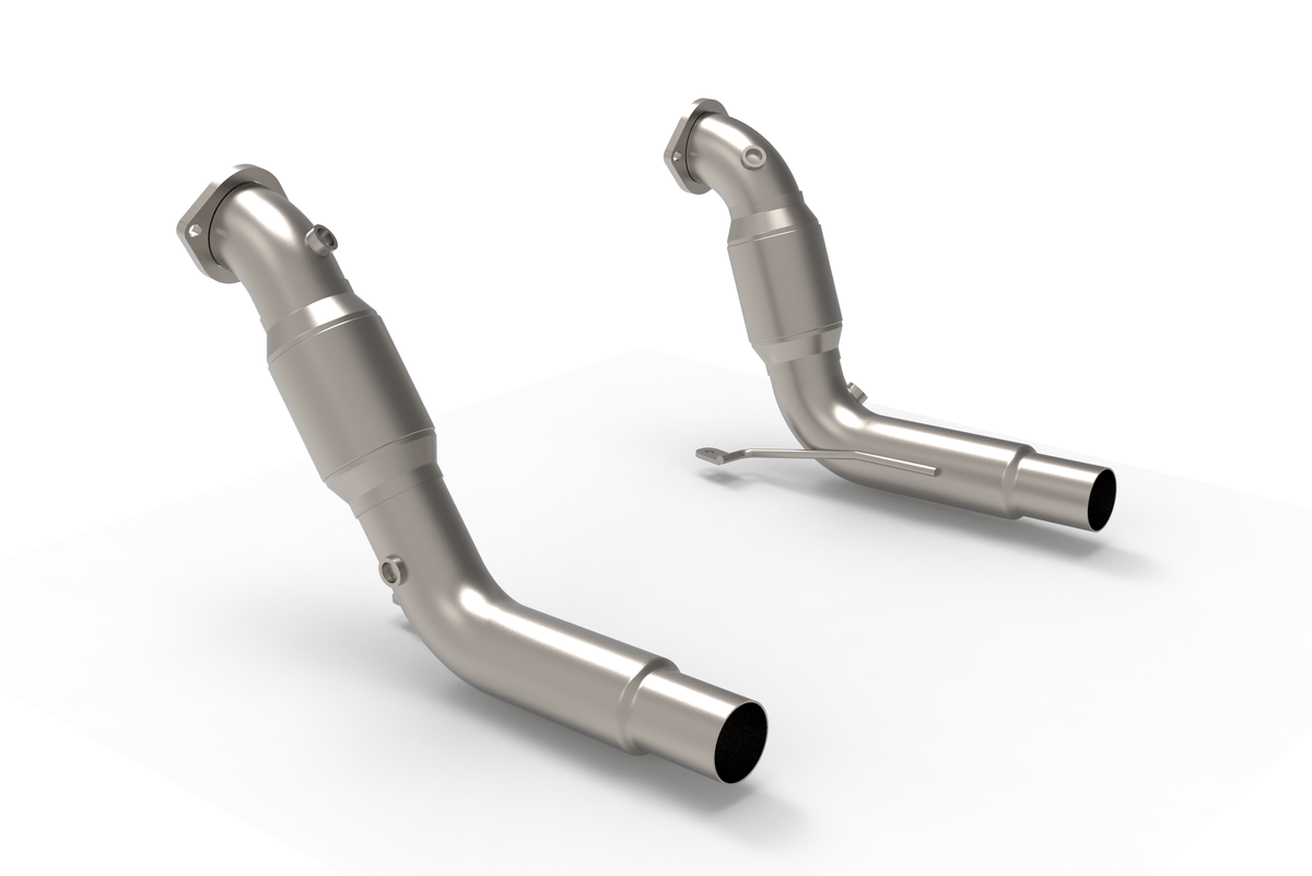 Kooks Stainless Steel Performance GREEN Catted Downpipes (2025 Explorer ST / Lincoln Aviator) - 15123300