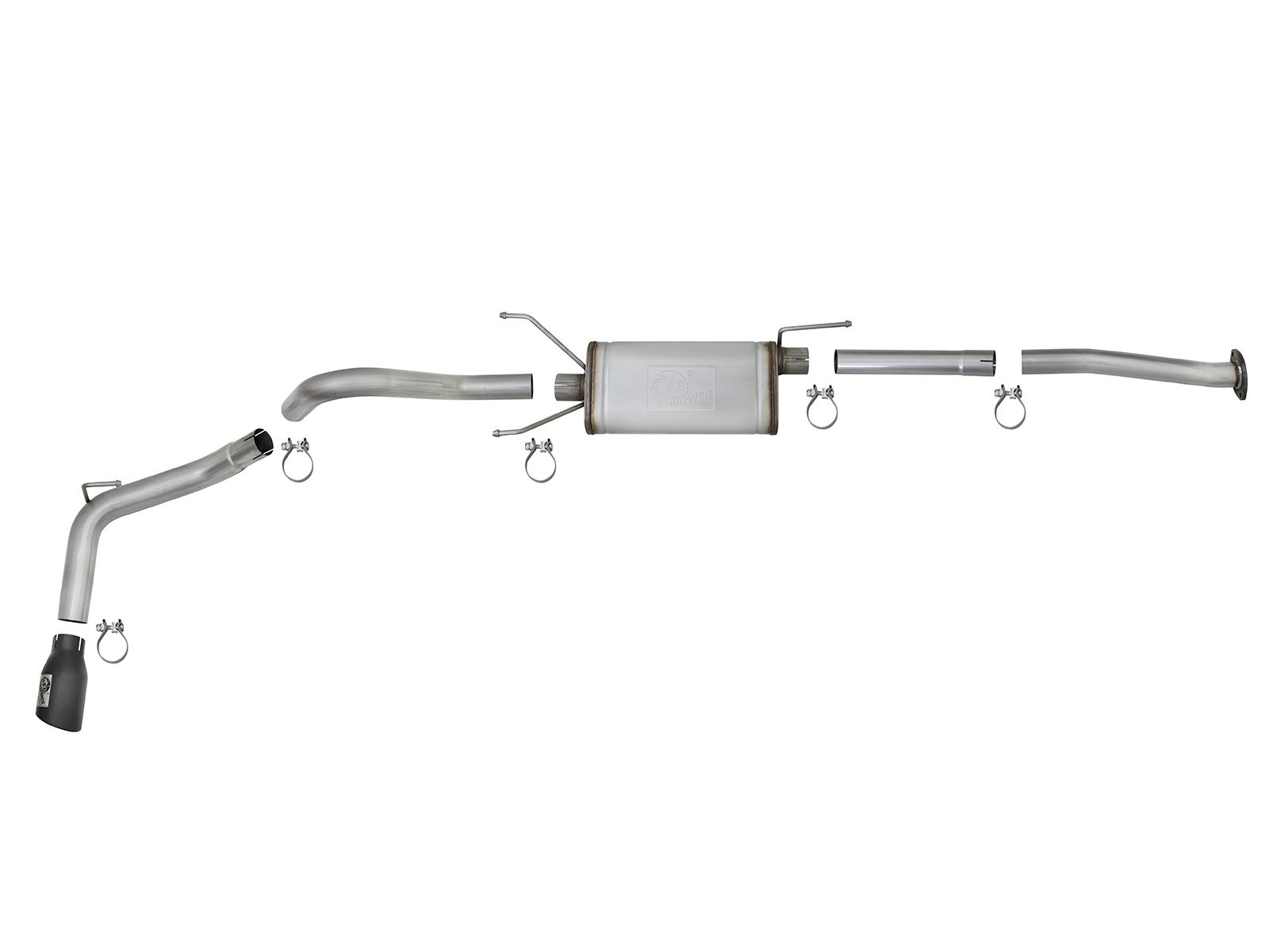 AFE MACH Force-Xp 2-1/2 in 304 Stainless Steel Cat-Back Exhaust w/Black Tips (2016-2021 Tacoma, Tacoma) - 49-46042-B