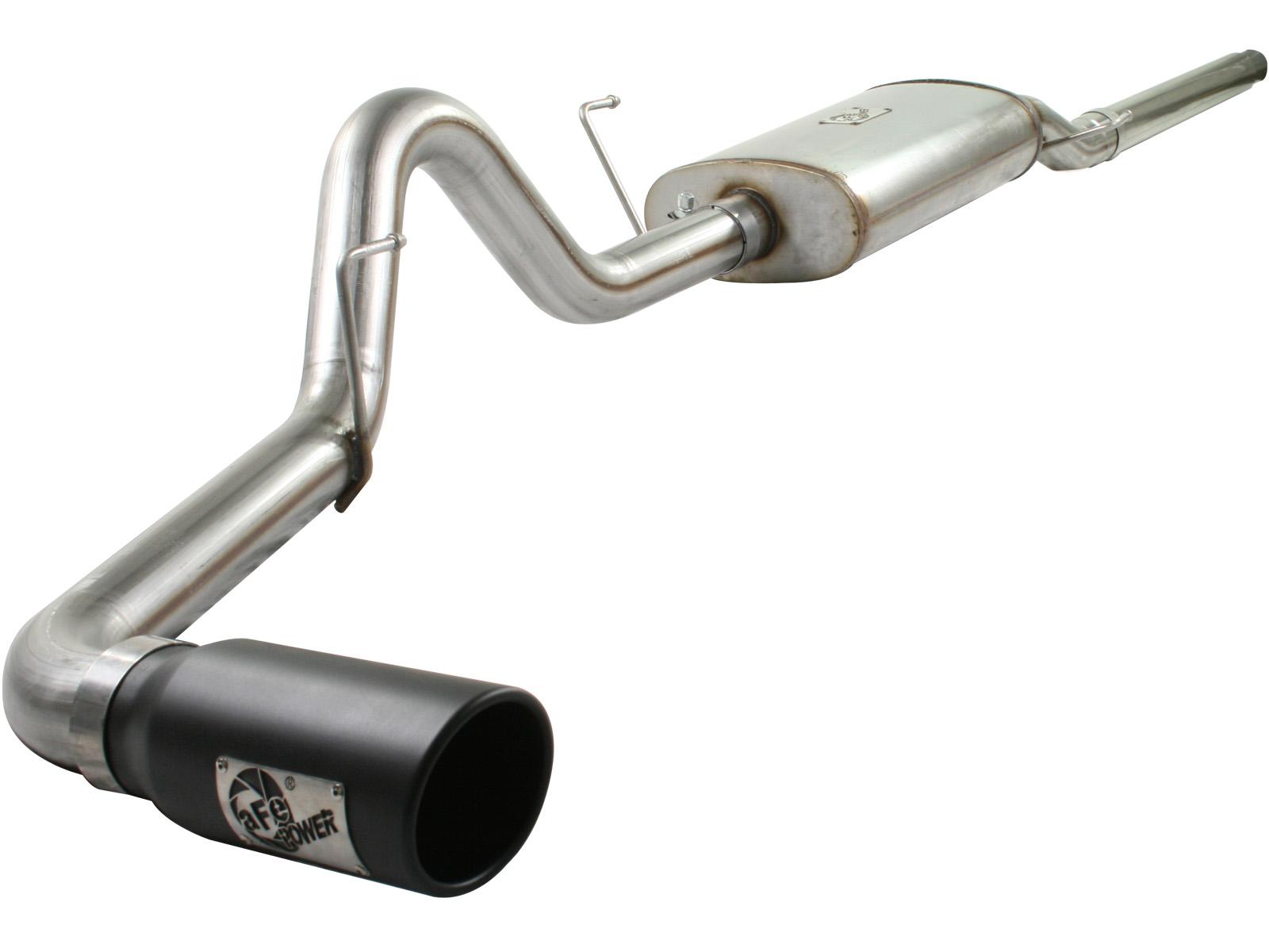 AFE MACH Force-Xp 3 IN 409 Stainless Steel Cat-Back Exhaust System w/Black Tip (2004-2008 F-150) - 49-43011-B