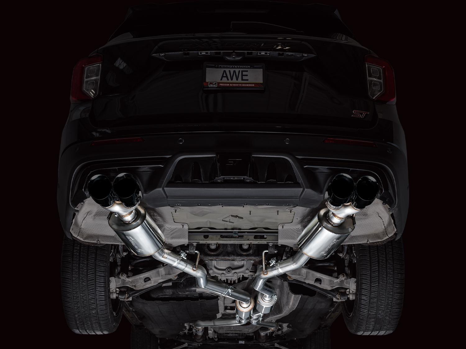 AWE Touring Edition Catback Exhaust - Diamond Black Tips (2020-2026 Explorer ST) - 3015-43625