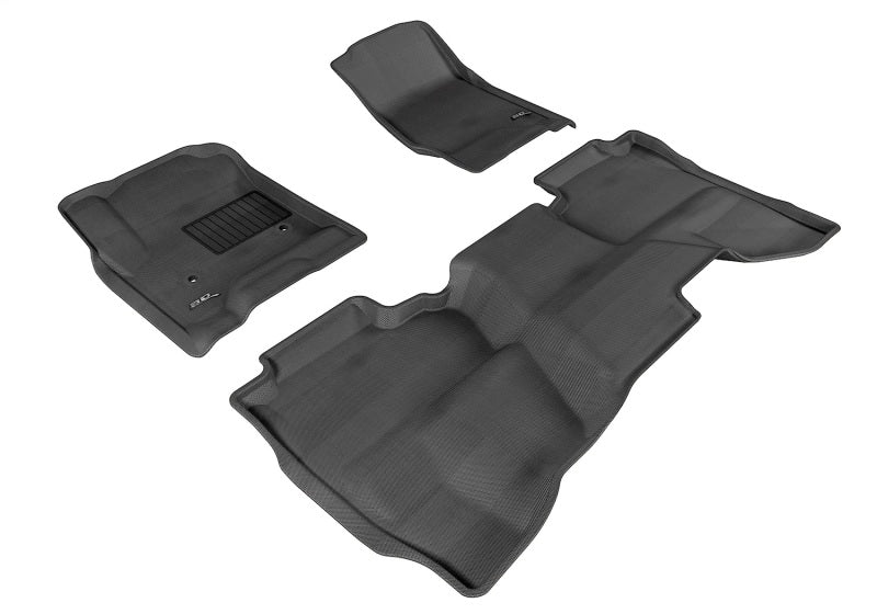 3D MAXpider 2015-2019 GMC Sierra Double Cab Kagu 1st & 2nd Row Floormats - Black
