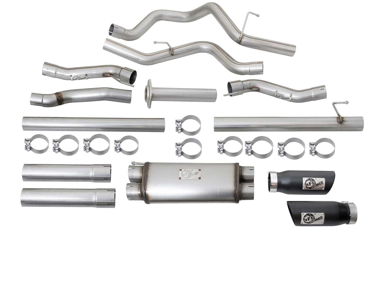 AFE MACH Force-Xp 3 IN 409 Stainless Steel Cat-Back Exhaust System w/Black Tip (2017-2020 F-150) - 49-43045-B