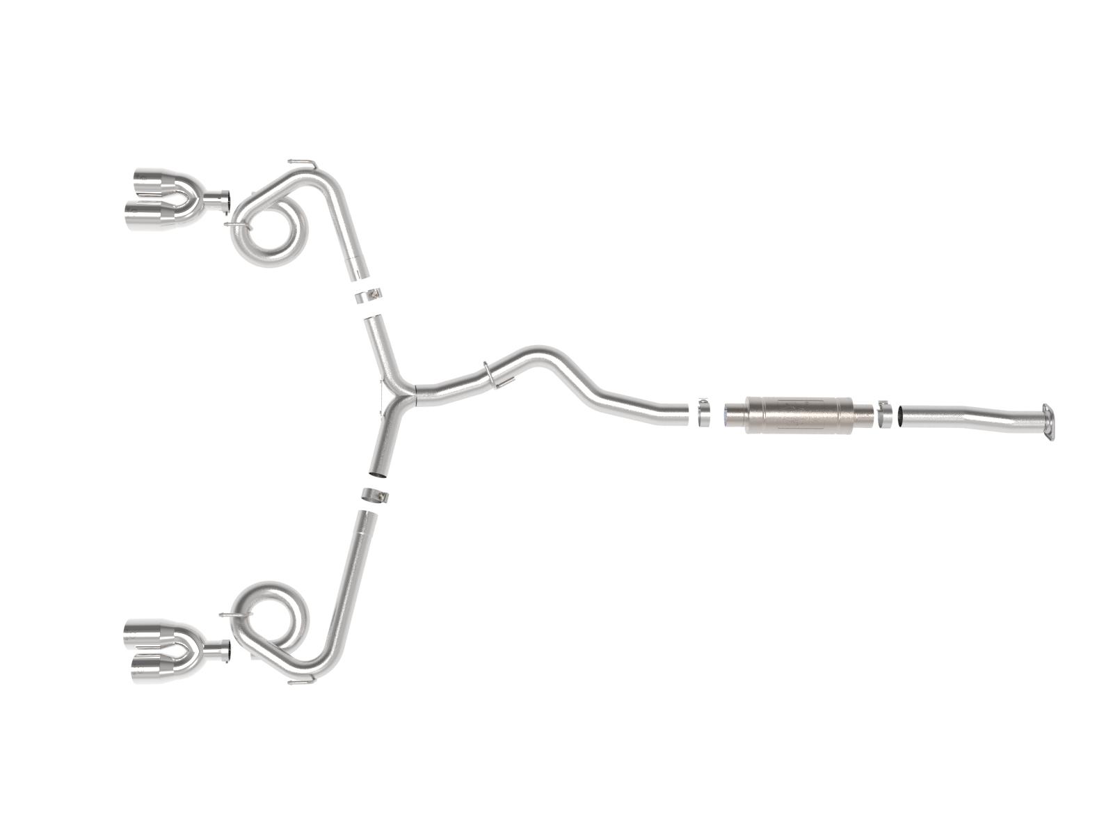 AFE Takeda 3 IN to 2-1/4 IN 304 Stainless Steel Cat-Back Exhaust w/ Polished Tip (2015-2021 WRX , WRX STI) - 49-36810-P