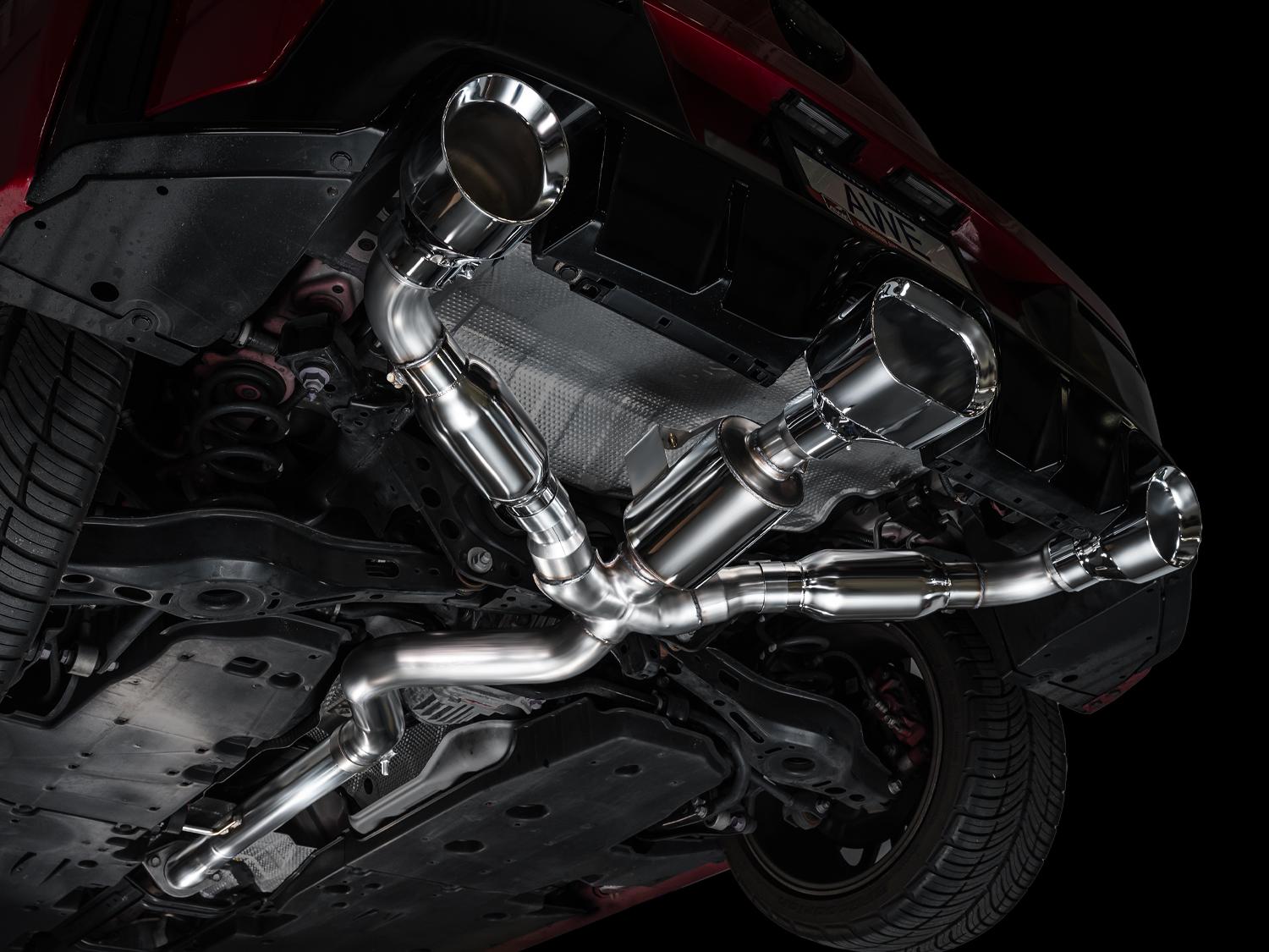 AWE Track Edition Exhaust - Chrome Silver Tips (2022+ GR Corolla) - 3020-52472