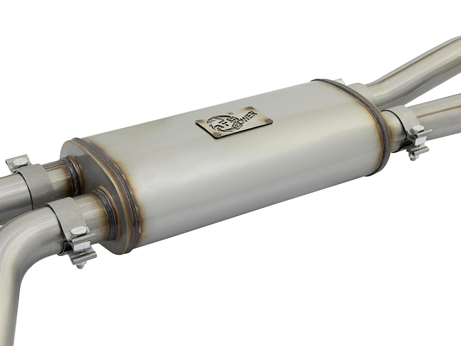AFE Rebel Series 3 IN 409 Stainless Steel Cat-Back Exhaust System w/Black Tips (2004-2015 Titan, Titan, Titan, Titan, Titan) - 49-46124-B