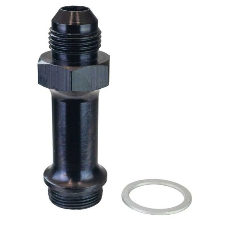 Moroso Carburetor Fuel Inlet Fitting, -8AN x 7/8"-20, 3" Long - 65147