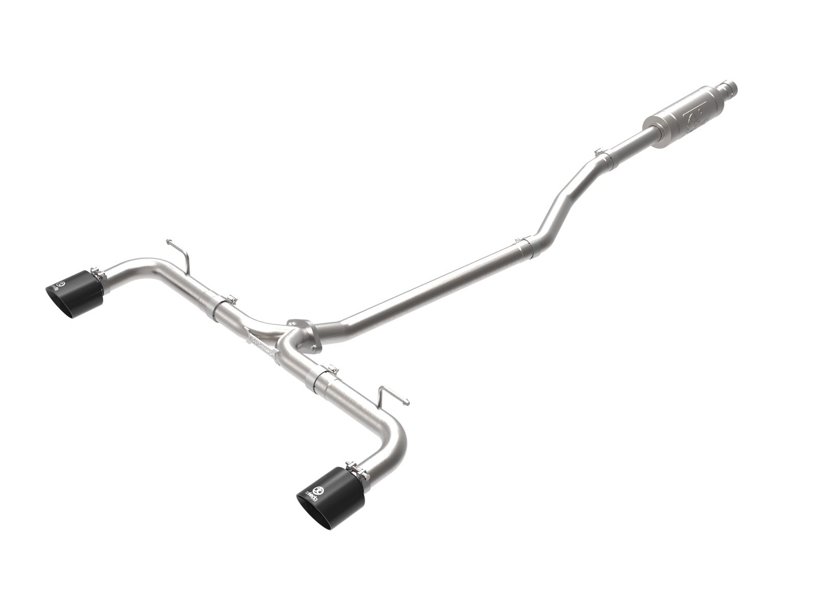 AFE Takeda 2-1/2 IN 304 Stainless Steel Cat-Back Exhaust System w/ Black Tips (Mazda 3 14-18 L4-2.0/2.5L) - 49-37015-B
