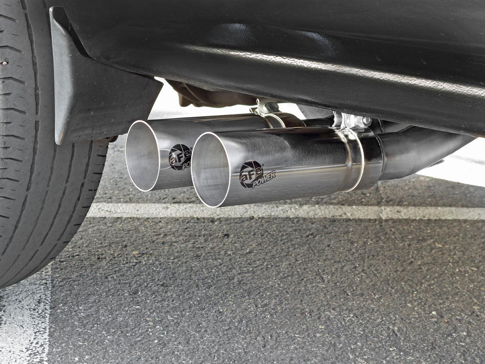 AFE Rebel Series 3 IN to 2-1/2 IN 409 Stainless Steel Cat-Back Exhaust w/ Polish Tip - 49-44070-P