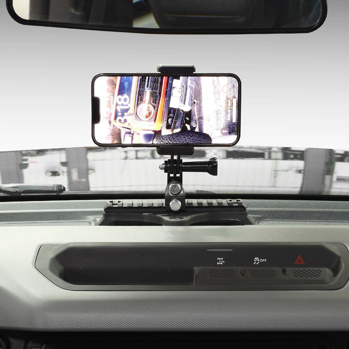 IAG Performance I-Line Picatinny Rail With Phone Mount (2021-2025 Ford Bronco) - IAG-ACC-F3031