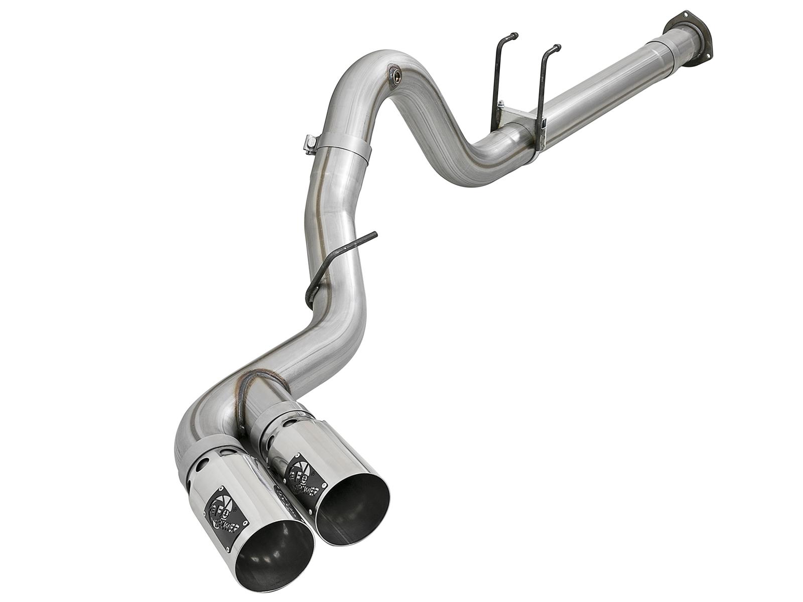 AFE Rebel XD 4 IN 409 Stainless Steel DPF-Back Exhaust System w/Polished Tip (2017-2021 F-250 Super Duty, F-350 Super Duty) - 49-43102-P