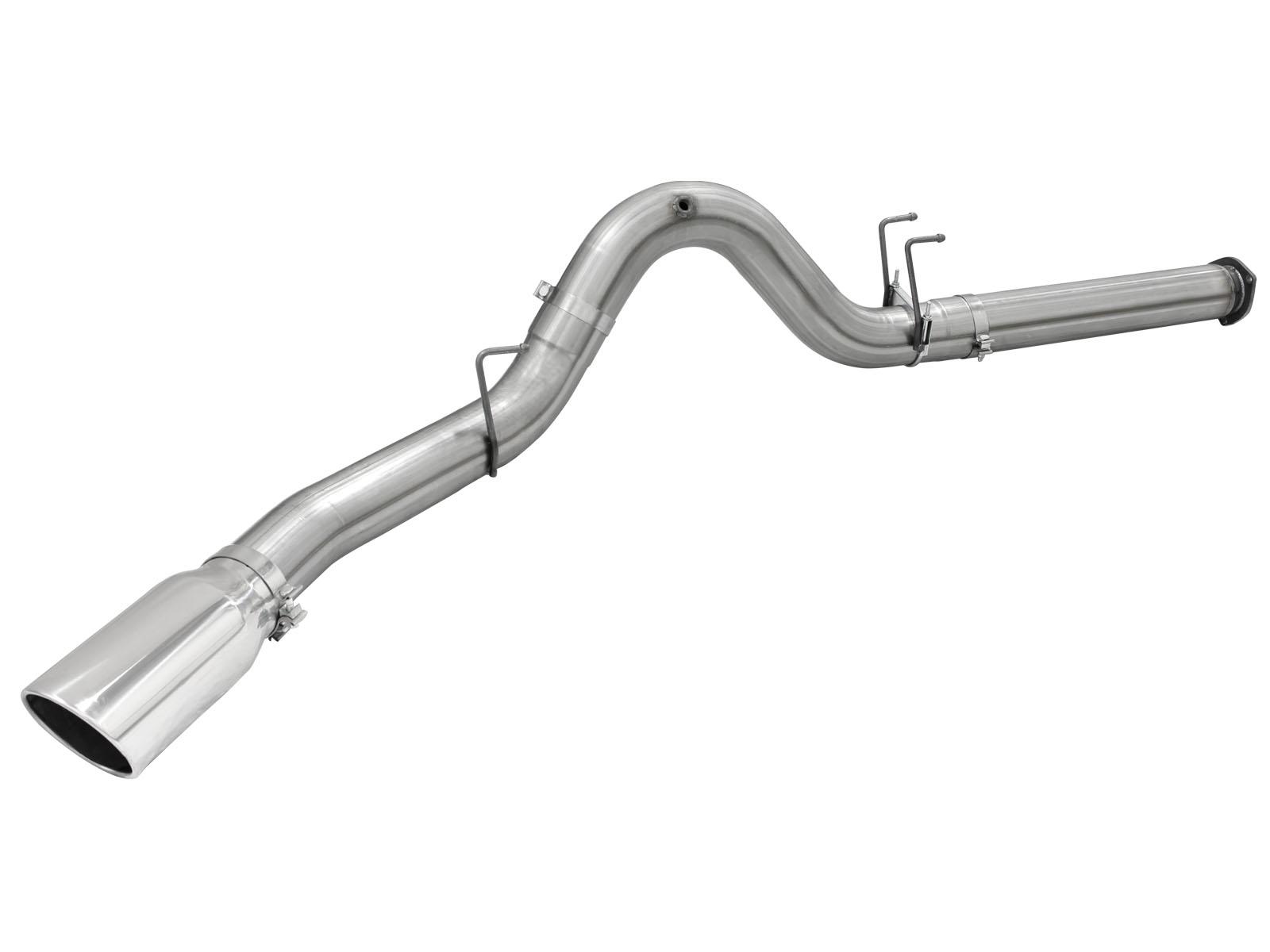 AFE Large Bore-HD 5 IN 409 Stainless Steel DPF-Back Exhaust System w/Polished Tip - 49-43064-P