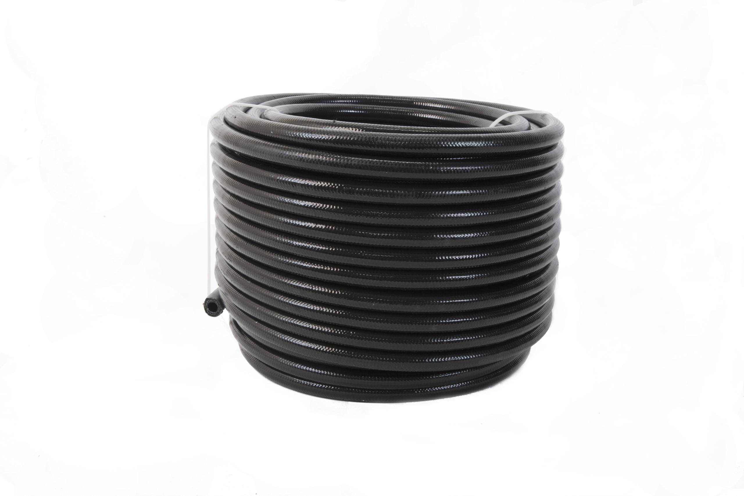 Aeromotive Braided Stainless Steel PTFE Fuel Line; Black Jacketed - 15336
