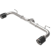 AFE Takeda 2-1/2 IN 304 Stainless Steel Axle-Back Exhaust System w/ Carbon Fiber Tip (Mazda 3 14-18 L4-2.0/2.5L) - 49-37014-C