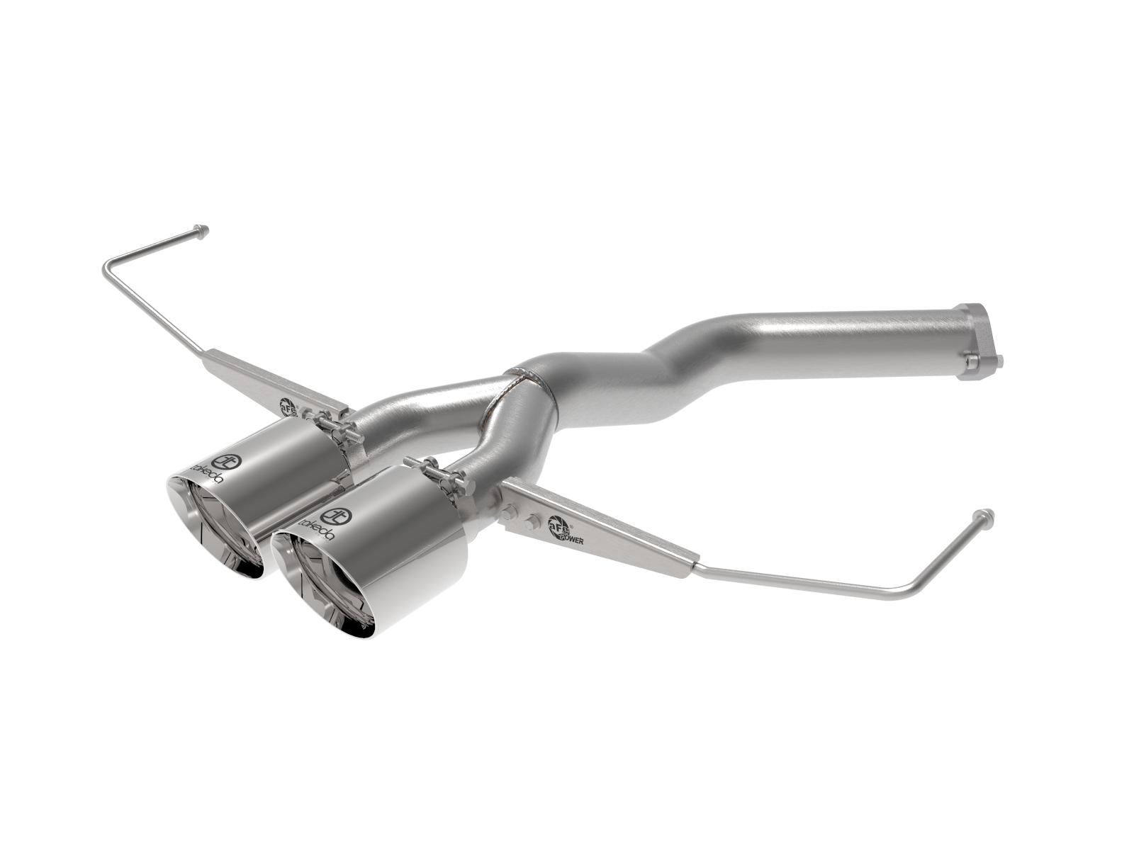 AFE Takeda 3 IN to 2-1/2 IN 304 Stainless Steel Axle-Back Exhaust w/ Polished Tip (Hyundai Veloster 19-20 L4-1.6L (t)) - 49-37012-P