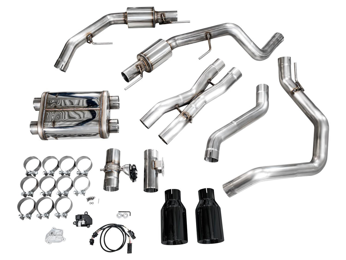 AWE SwitchPath Exhaust - Diamond Black Tips (2023-2025 F-150 Raptor R 5.2L) - 3025-33852