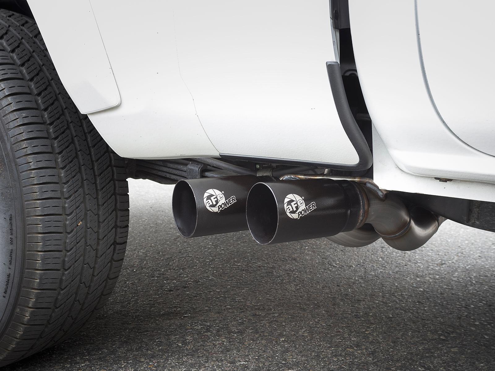AFE Rebel Series 3 IN Cat-Back Exhaust System w/ Dual Mid-Side Exit Black Tips (2016-2021 Tacoma) - 49-46032-B