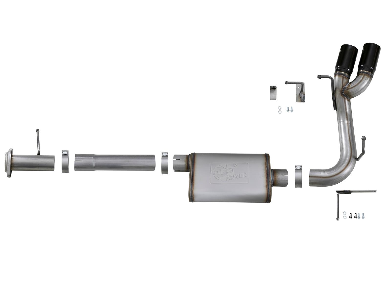 AFE Rebel Series Cat-Back Exhaust System w/ Black Tip (2015-2020 Colorado, Colorado, Canyon, Canyon) - 49-44061-B
