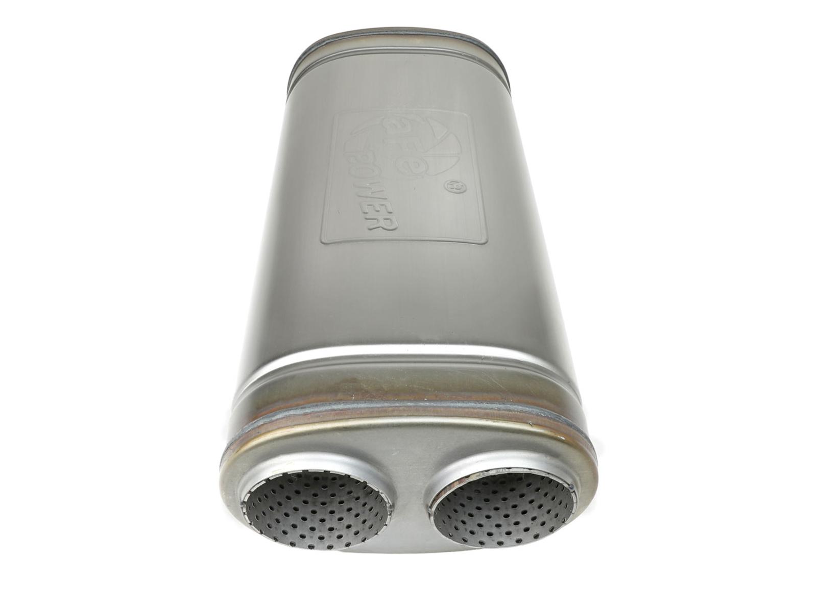 AFE MACH Force-Xp 409 Stainless Steel Muffler 3 IN Dual Inlet/Dual Outlet 5 IN H x 8 IN W x 18 IN L - Oval Body - 49M00055