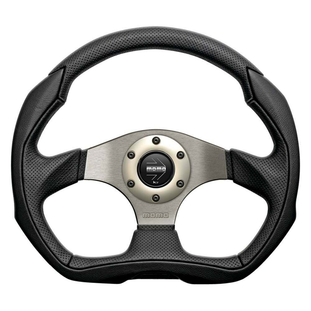 Momo Steering Wheel - Eagle, 350 Diam, 40 Dish, Blk Leather, Anth Spokes - EAG35BK0S