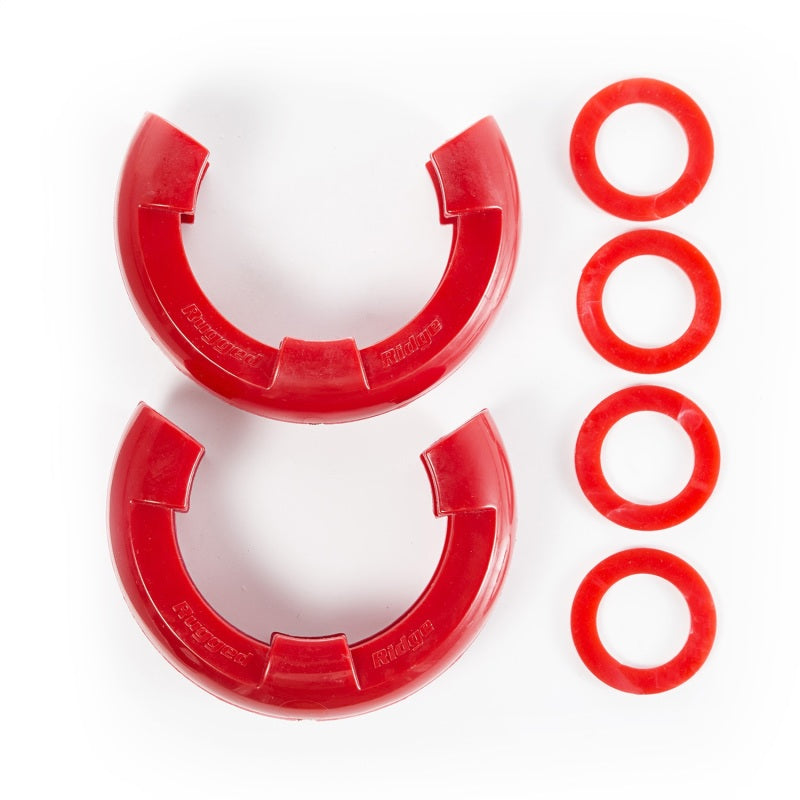 Rugged Ridge D-Ring Shackle Isolator Kit Red Pair 7/8 Inch - 11235.41