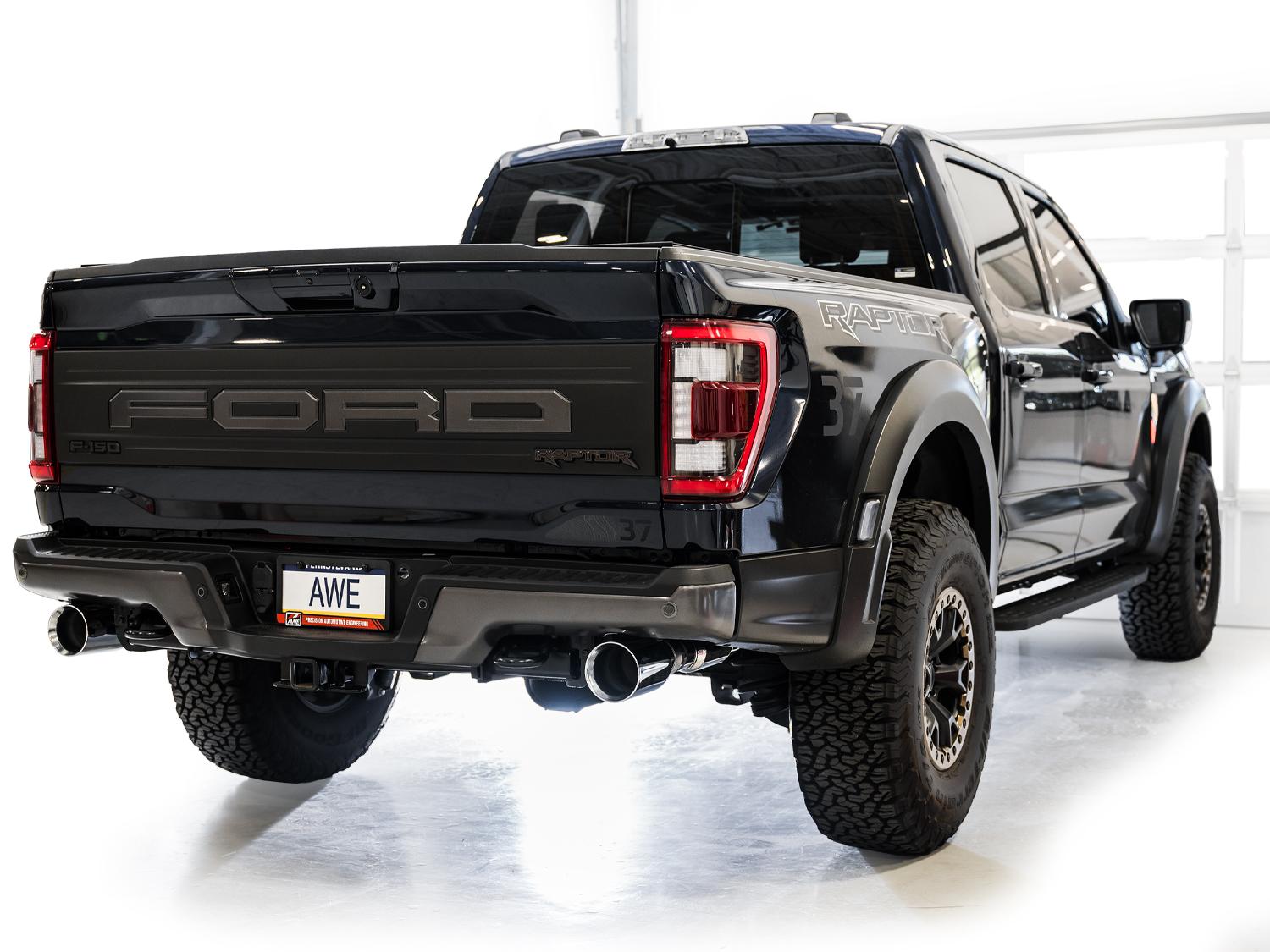 AWE SwitchPath Exhaust - Chrome Silver Tips (2021-2023 F-150 Raptor 3.5L) - 3025-32356