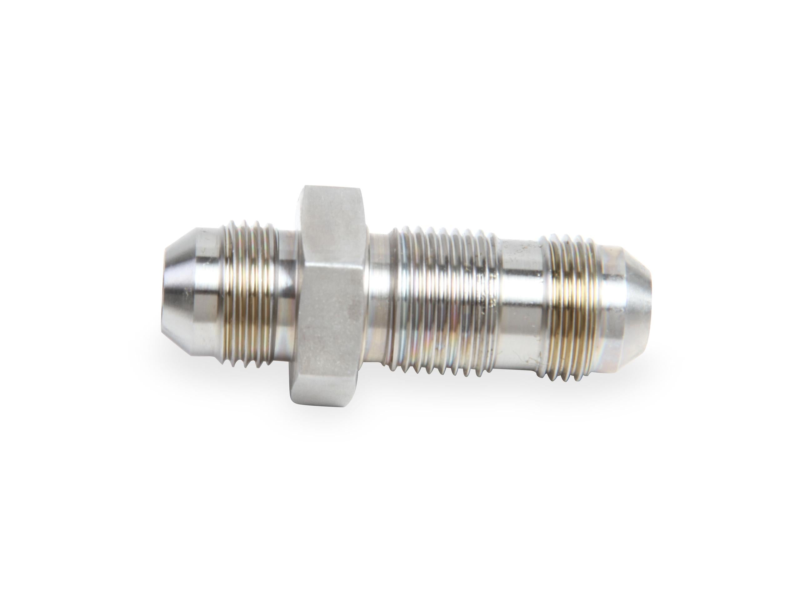 Earls Straight Stainless Steel An Bulkhead Union - Size: -4An Male To -4An Male Bulkhead - Bagged Packaging - SS983204ERL