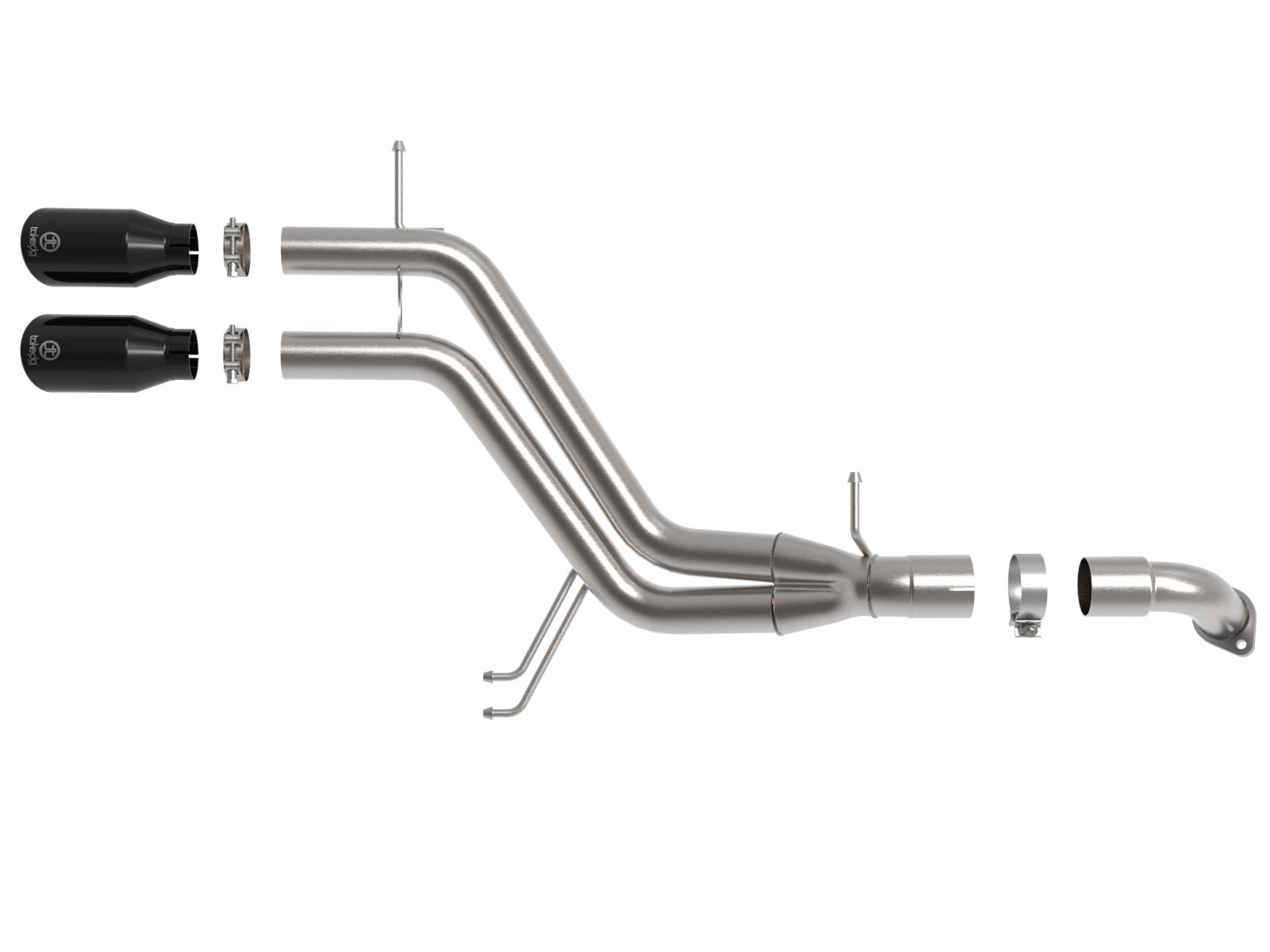 AFE Takeda 3 IN to 2-1/2 IN 304 Stainless Steel Axle-Back Exhaust w/ Black Tip (2013-2017 Veloster) - 49-37019-B