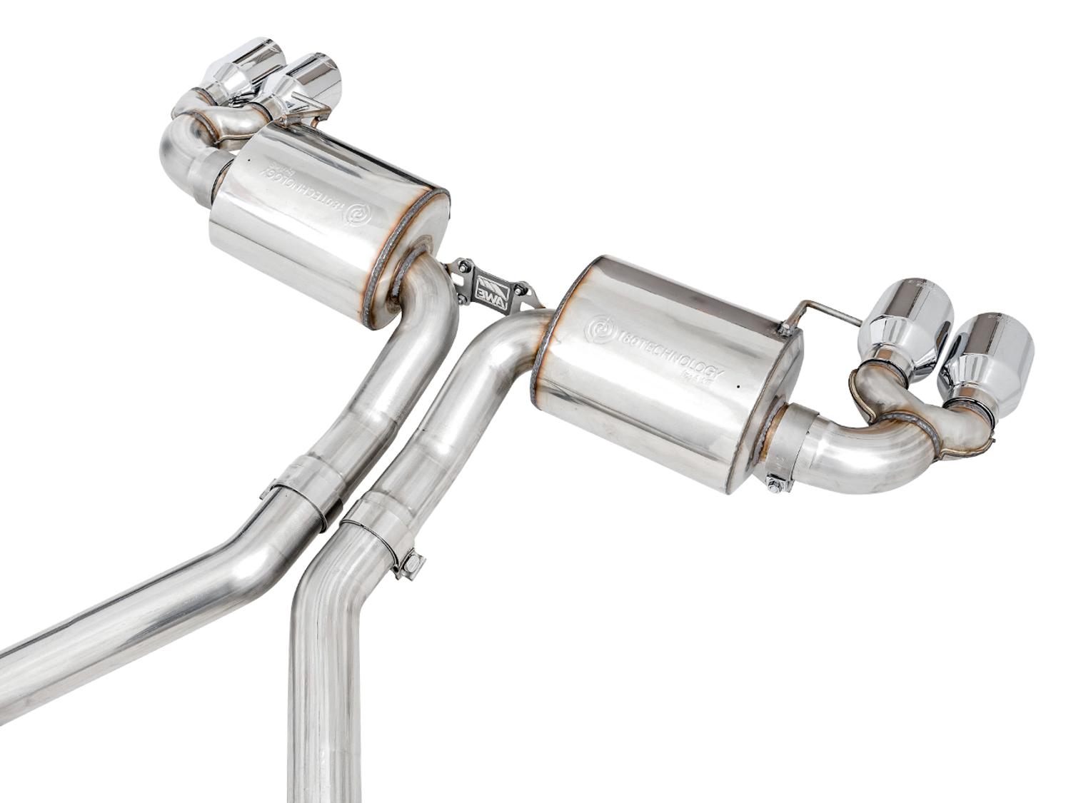 AWE Non-Resonated Touring Edition Exhaust for G20 M340i - Chrome Silver Tips (2019+ 3 Series) - 3015-42148
